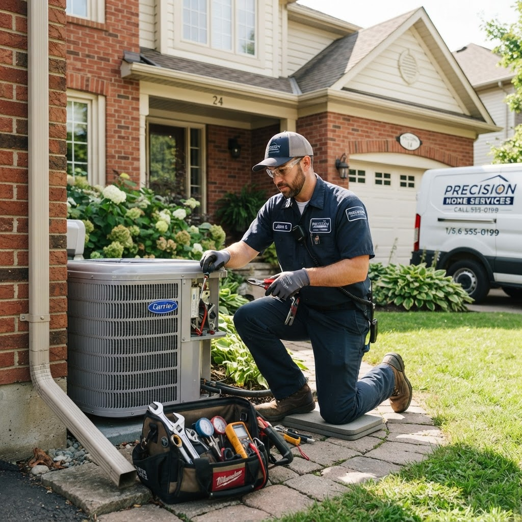 Uniformed technician at work